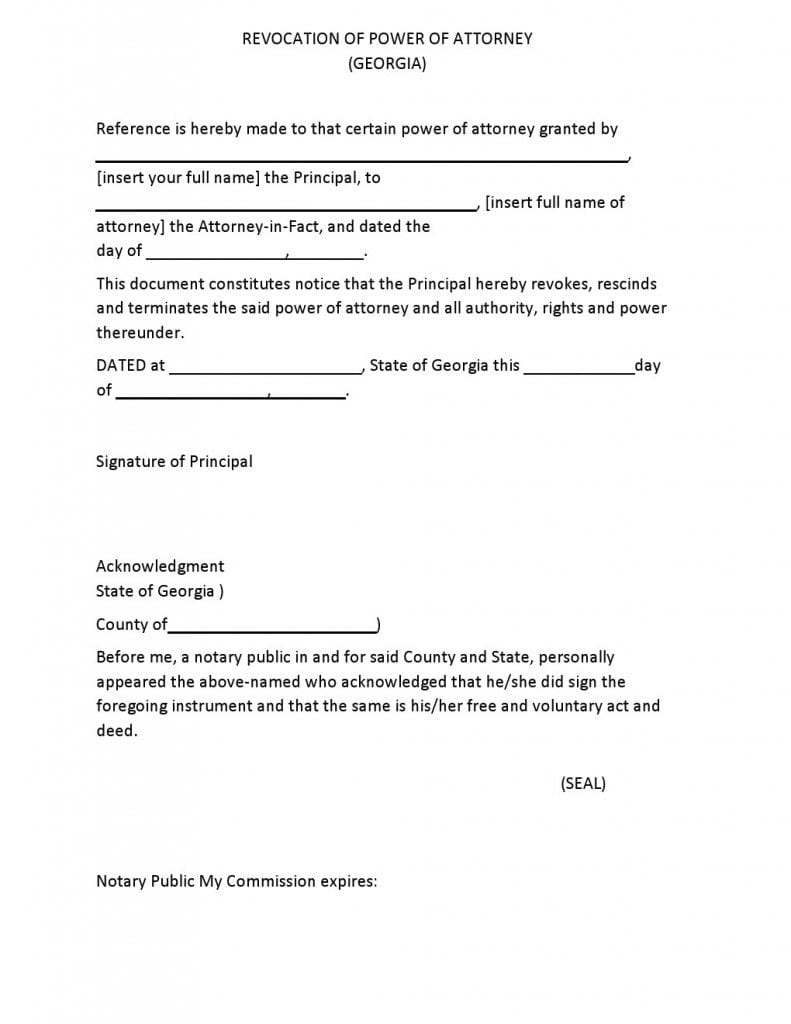 Free Georgia Power of Attorney Forms | Adobe PDF | Word