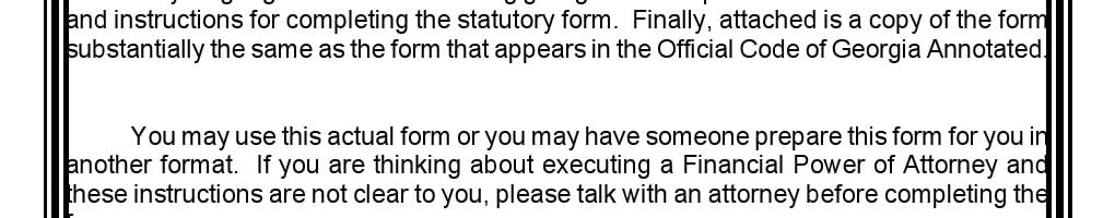 Statutory Fiancial Power of Attorney Georgia